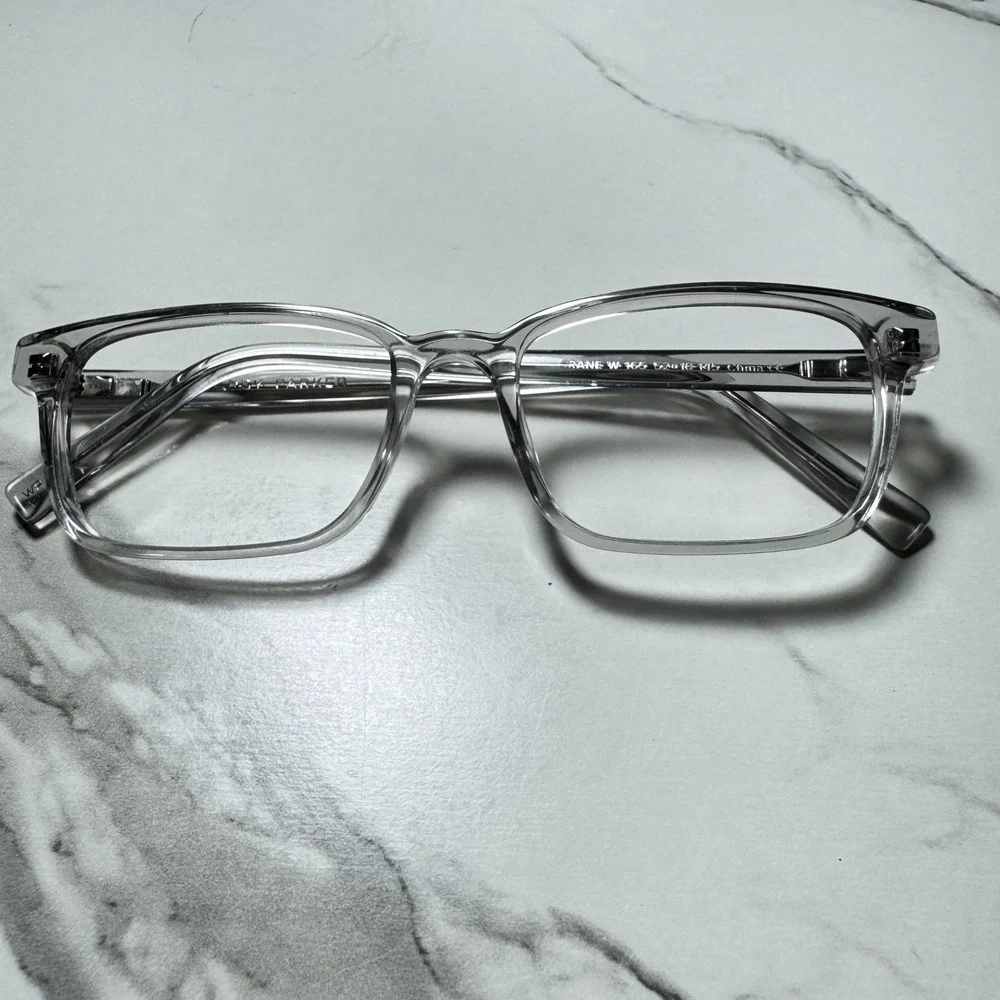 Warby Parker Crane Eyeglasses Clear Crystal Frames 52-18-145 CRANE-W-165